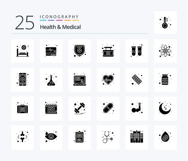 Health Medical Solid Glyph Icon Pack Including Test Tube Blood — Stock vektor