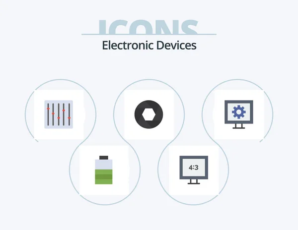 Devices Flat Icon Pack Icon Design Watch Entertainment Control Focus — Stock vektor