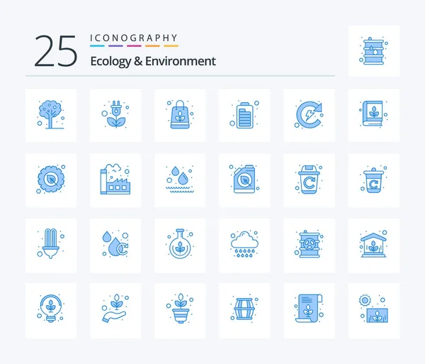 Ecology Environment Blue Color Icon Pack Including Energy Natural Organic — Wektor stockowy