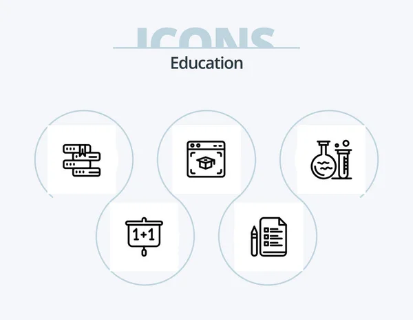 Education Line Icon Pack Icon Design Education Online Books Education — Stock Vector