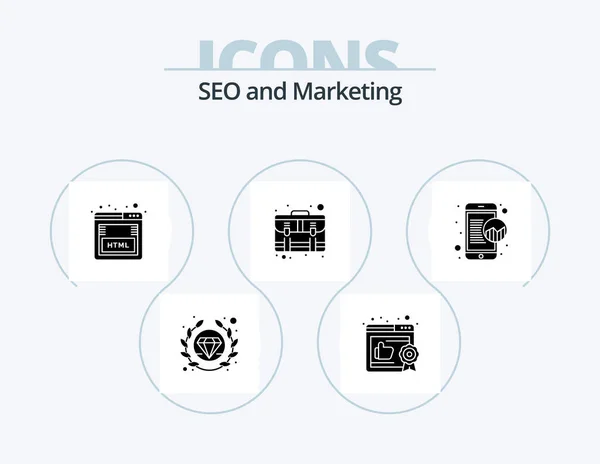 Seo Glyph Icon Pack Icon Design Seo Marketing Seo Payment — Vettoriale Stock