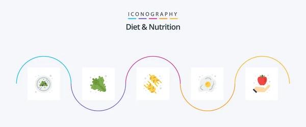 Diet Nutrition Flat Icon Pack Including Fruit Nutrition Food Healthy — Archivo Imágenes Vectoriales