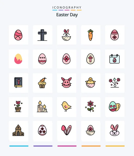 Creative Easter Line Filled Icon Pack Easter Nature Easter Easter —  Vetores de Stock