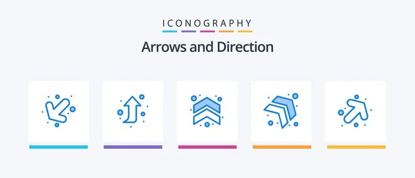 Arrow Blue Icon Pack Including Right Creative Icons Design — Stockvektor