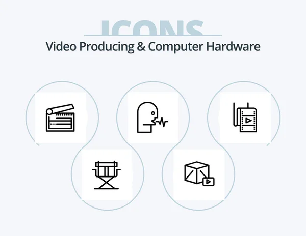 Video Producing Computer Hardware Line Icon Pack Icon Design Money — Stockvektor