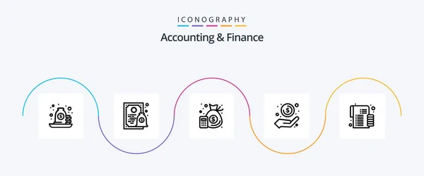 Accounting Finance Line Icon Pack Including Profit Money Money Hand — Stok Vektör