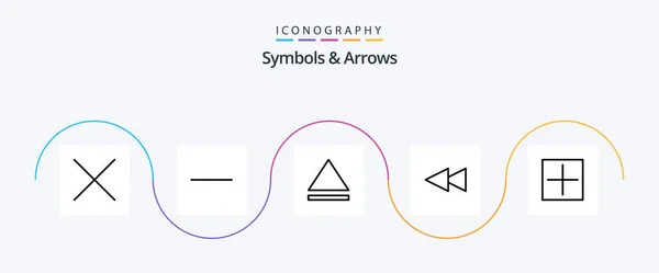 Symbols Arrows Line Icon Pack Including New — Stockvector