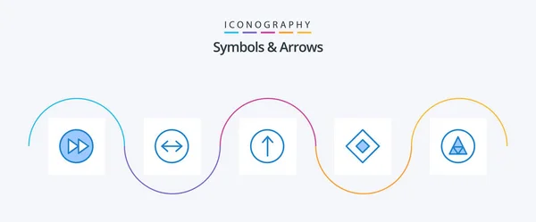Symbols Arrows Blue Icon Pack Including Sign Magic Arrow Symbols — Vettoriale Stock