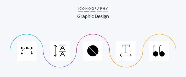 Design Glyph Icon Pack Including Prohibited Quotes — Vetor de Stock