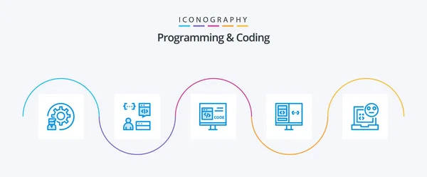Programming Coding Blue Icon Pack Including Computer App Development Development — Stockový vektor