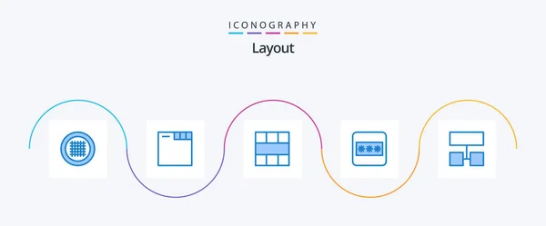 Layout Blue Icon Pack Including Structure Layout Grid Password Field — Wektor stockowy