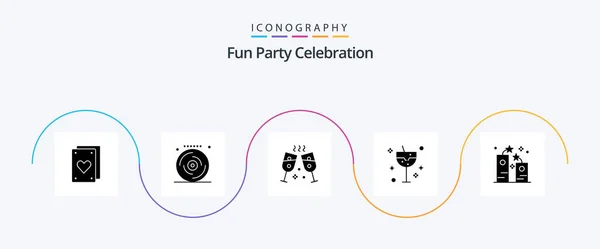 Party Glyph Icon Pack Including Party Firework Party Firecracker Party — Image vectorielle