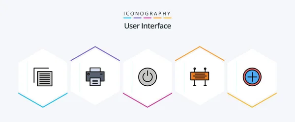 User Interface Filledline Icon Pack Including Interface Construction Barricade Construction — Image vectorielle