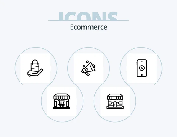 Ecommerce Line Icon Pack Icon Design Search Ecommerce Ecommerce Shopping — Wektor stockowy