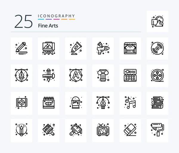 Fine Arts Line Icon Pack Including Stage Entertainment Art Arts — Stockvector
