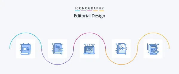 Editorial Design Blue Icon Pack Including Document Vector File Type — Image vectorielle