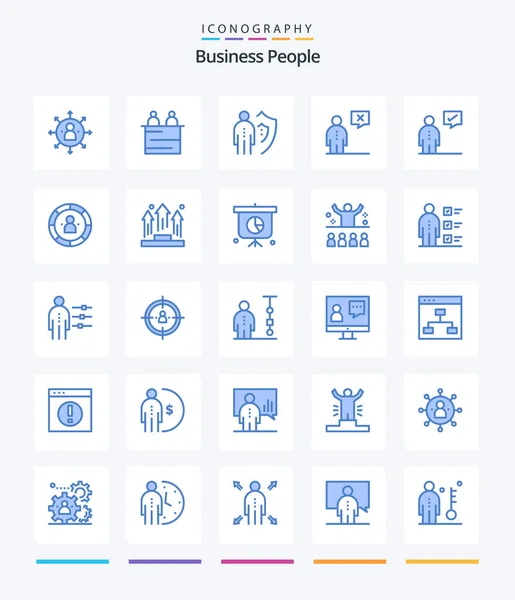 Creative Business People Blue Icon Pack Human Communication Teamwork Business — Stock vektor