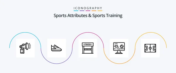 Sports Atributes Sports Training Line Icon Pack Including Field Sport — Stockový vektor