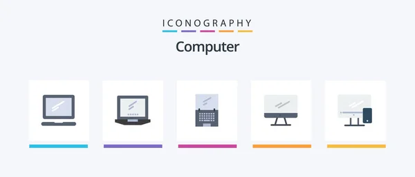 Computer Flat Icon Pack Including Imac Mobile Device Creative Icons — Image vectorielle