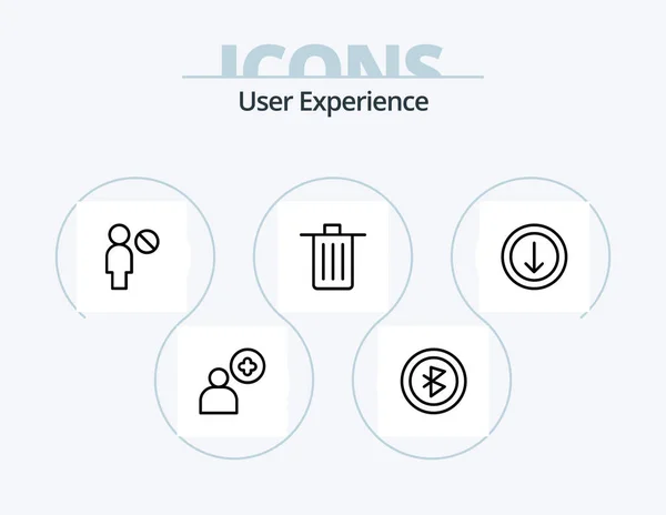 User Experience Line Icon Pack Icon Design Window Pointer Cursor — Stockový vektor