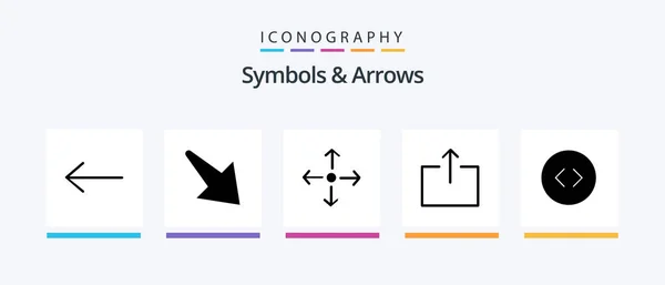Symbols Arrows Glyph Icon Pack Including Arrow Circle Creative Icons — Stockvector