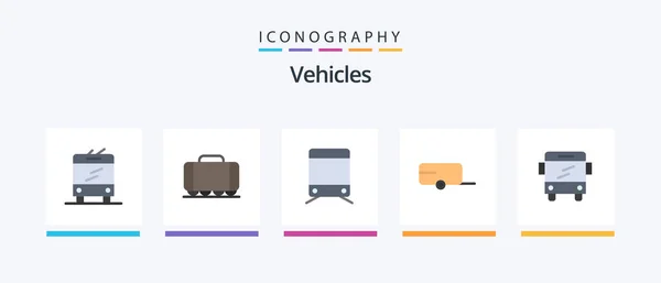 Vehicles Flat Icon Pack Including Transport Transport Bus Creative Icons — Vector de stock