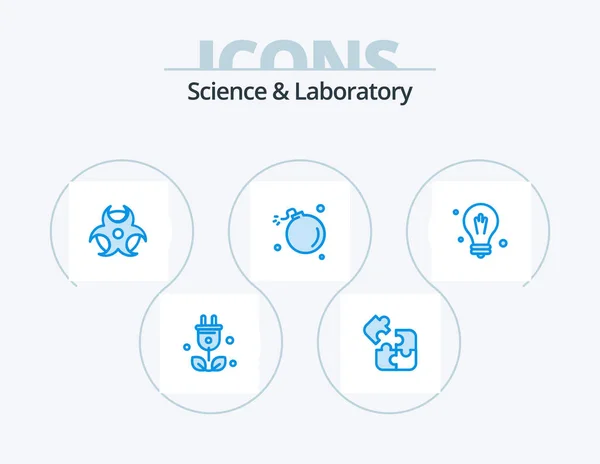 Science Blue Icon Pack Icon Design Idea Science Education Meteor — Vettoriale Stock