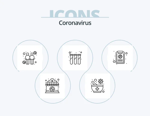 Coronavirus Line Icon Pack Icon Design Cough Nose Restaurant Diseases — Vetor de Stock