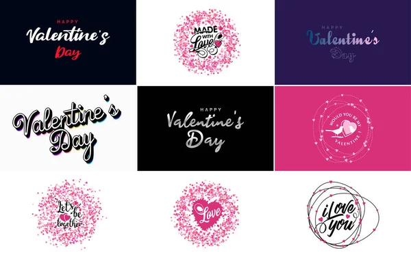 Happy Valentine Day Greeting Card Template Romantic Theme Red Color — Διανυσματικό Αρχείο