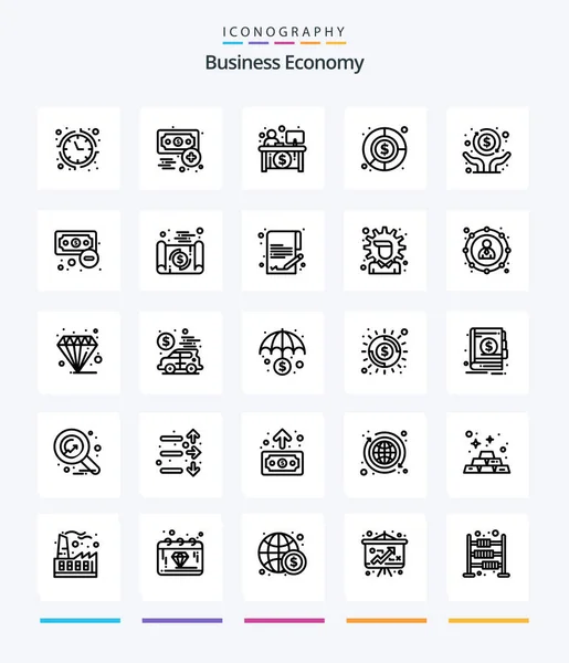 Creative Economy Outline Icon Pack Freedom Economic Business Fund Accounting — Archivo Imágenes Vectoriales