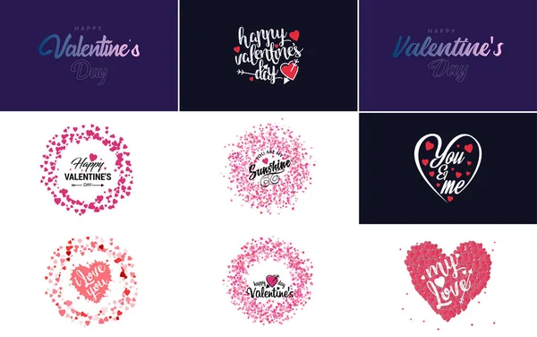 Valentine Lettering Heart Design Suitable Use Valentine Day Cards Invitations - Stok Vektor