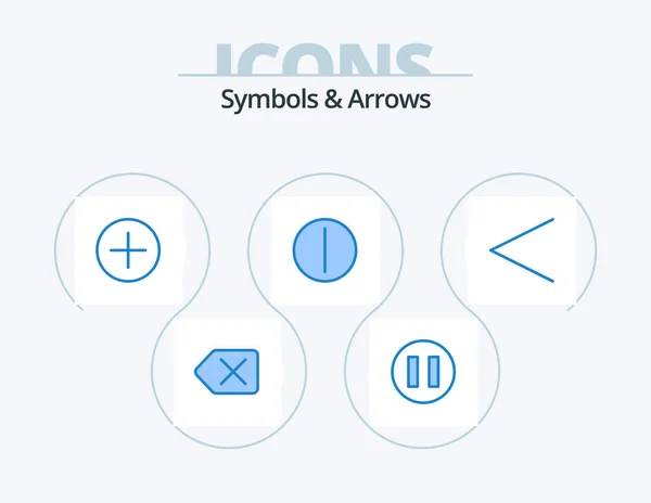 Symbols Arrows Blue Icon Pack Icon Design Left — Stock vektor