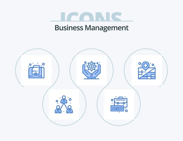 Business Management Blue Icon Pack Icon Design Business Business Location — Archivo Imágenes Vectoriales