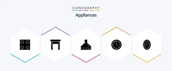 Appliances Glyph Icon Pack Including Household Furniture Fan Appliances Home — Stock Vector