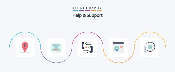 Help Support Flat Icon Pack Including Help Browser Help Phone — Archivo Imágenes Vectoriales
