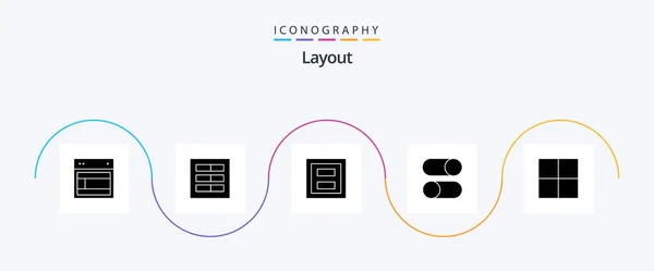 Layout Glyph Icon Pack Including Loading Ellipsis Two Layout — Vector de stock