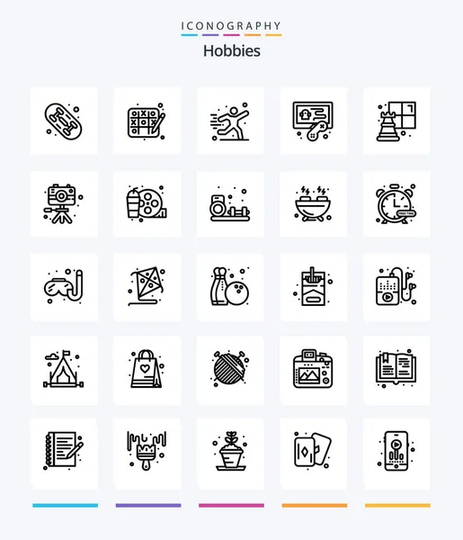 Creative Hobbies Outline Icon Pack Image Hobby Play Game Game — Archivo Imágenes Vectoriales