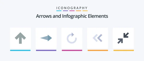Arrow Flat Icon Pack Including Обновить Zoom Стрелы Creative Icons — стоковый вектор