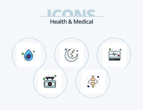 Health And Medical Line Filled Icon Pack 5 Icon Design. medical. board. hand. thermometer. medicine