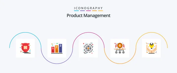 Product Management Flat Icon Pack Including Product Money Phases Magnifying — Stock Vector