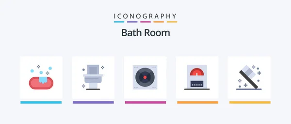 Bath Room Flat Icon Pack Including Bathroom Room Toothbrush Creative — Stockvektor