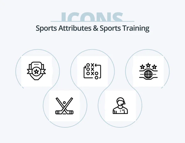 Sports Atributes Sports Training Line Icon Pack Icon Design Bow — Stock Vector