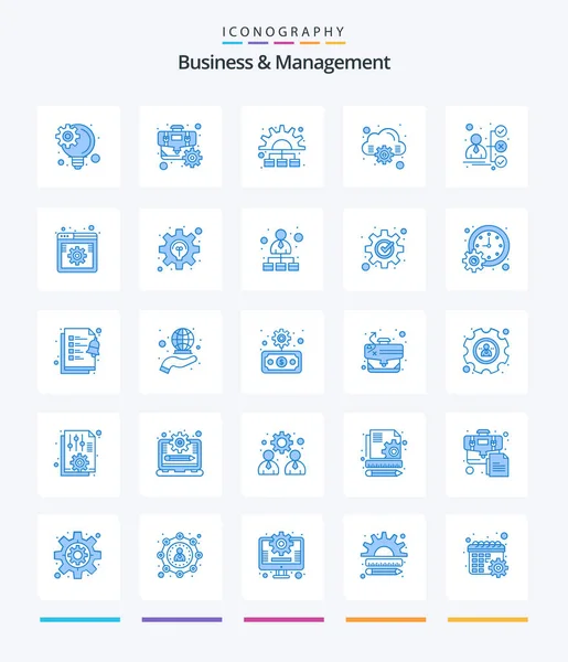 Creative Business Management Blue Icon Pack Candidate Career Marketing Briefcase — Stok Vektör