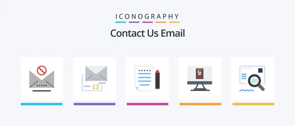 Email Flat Icon Pack Including Find Check Letter Letter Email — Vetor de Stock