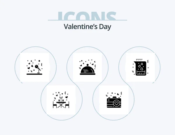 Valentines Day Glyph Icon Pack Icon Design Chemical Restaurant Marriage — Stock vektor