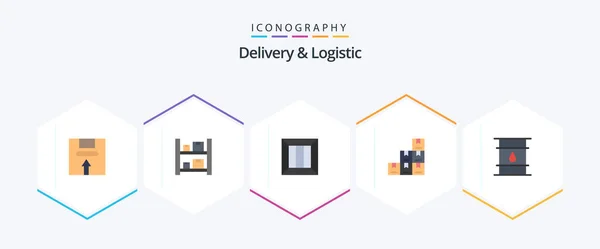 Delivery Logistic Flat Icon Pack Including Logistic Box Warehouse Money — Archivo Imágenes Vectoriales