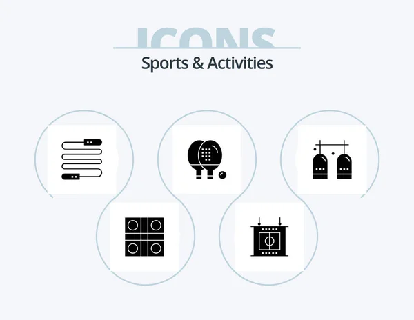 Sports Activities Glyph Icon Pack Icon Design Activities Game Fitness — Διανυσματικό Αρχείο