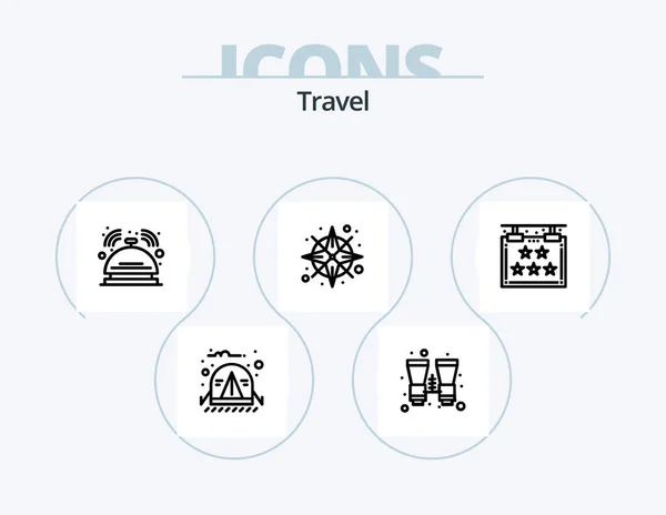 Travel Line Icon Pack Icon Design Photo Leisure City Hook — Stockvektor