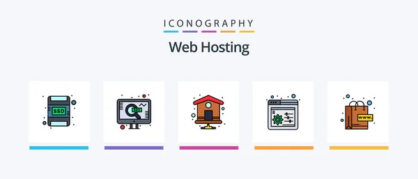 Web Hosting Line Filled Icon Pack Including Web Hosting Comment — 스톡 벡터