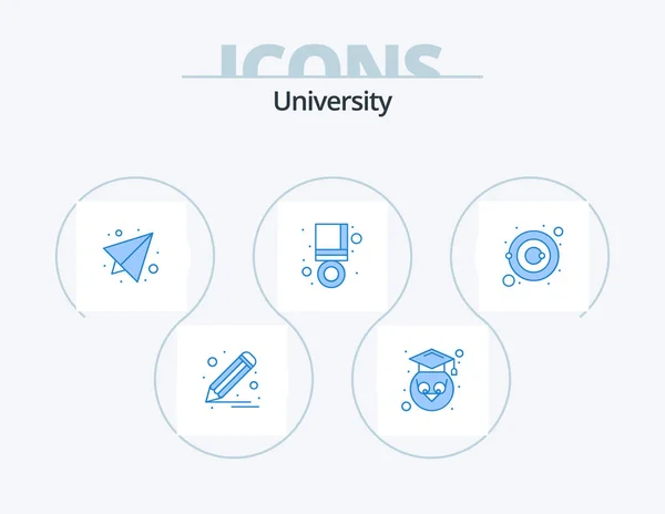 University Blue Icon Pack Icon Design Galaxy Success Send Medal — Stockvector